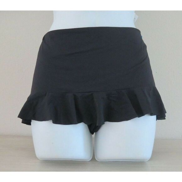 Bleu Rod Beattie RBKK21580 Women's Sz 10 Black Skirted Hipster Bikini Bottom $65 - Picture 1 of 7